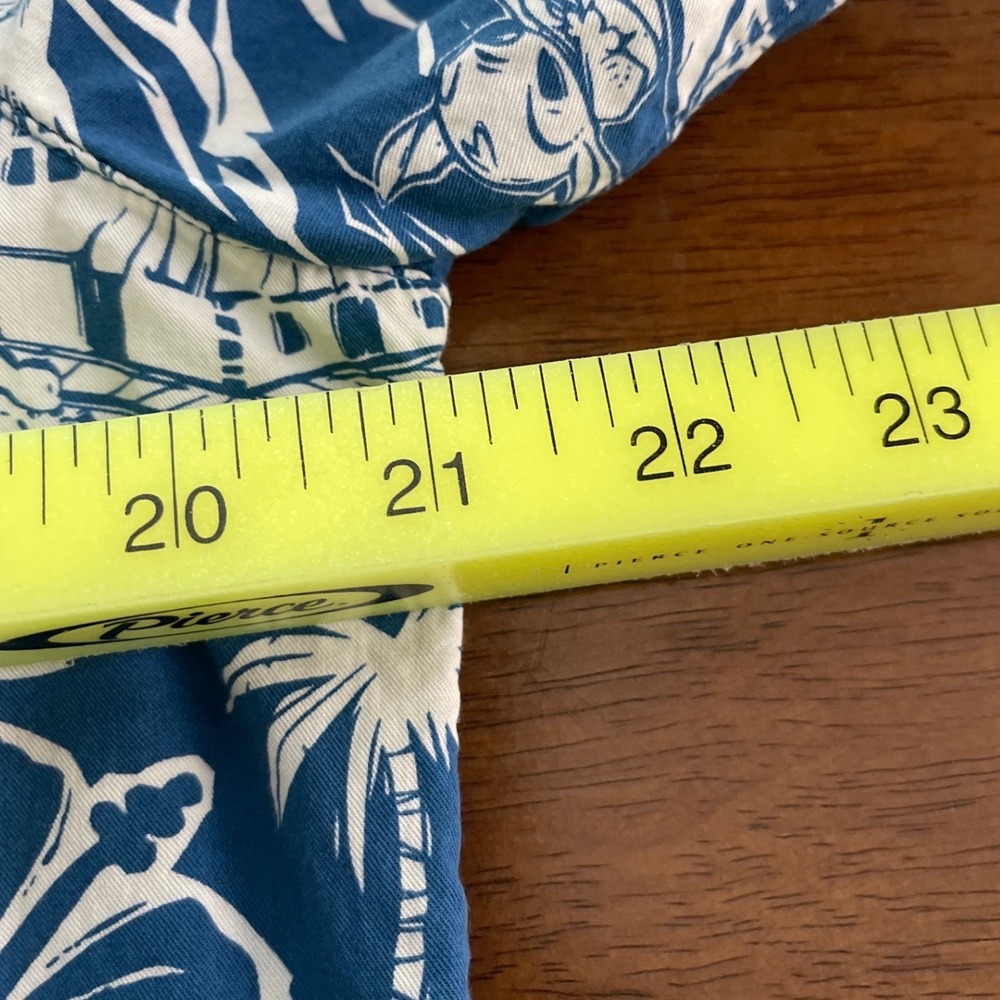 Disney Mens Stitch Hawaiian Shirt Blue White Tropical Surf Button Down Medium - Picture 4 of 5